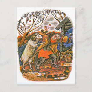 Vintage-russische Illustrationen, Fabeln des Äsop Postkarte