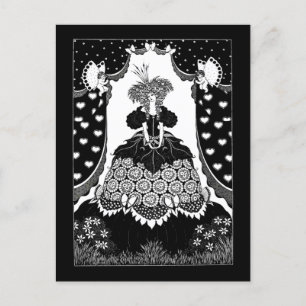 Vintage Russische Jugendstil-Königin und Kupide Postkarte