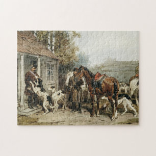 Vintage Russische Kunst Borzoi Puzzle