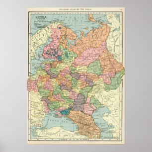 Vintage russische Landkarte Poster