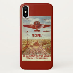 Vintage Russische Luftfahrt individuell gestaltete iPhone X Hülle