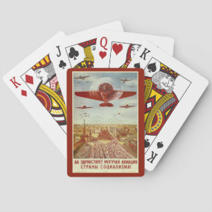 Vintage russische Luftfahrt-Propaganda-Spielkarten Spielkarten