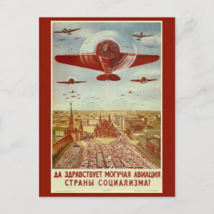 Vintage russische Luftfahrt-Propagandapostkarte Postkarte