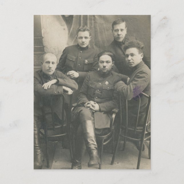 Vintage russische Soldaten Postkarte (Vorderseite)