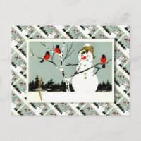 Vintage russische Weihnachten, Schneemann und Röhr