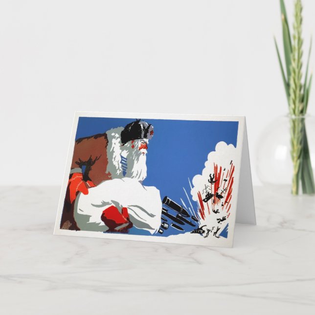 Vintage russische Weihnachtskarte Feiertagskarte (Vorderseite)