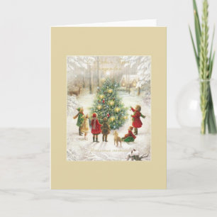 Vintage russische Weihnachtskarte Feiertagskarte