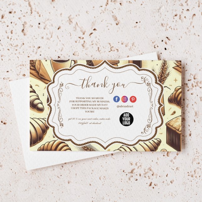 Vintage Rustic Bakery Dankeskarte (Von Creator hochgeladen)