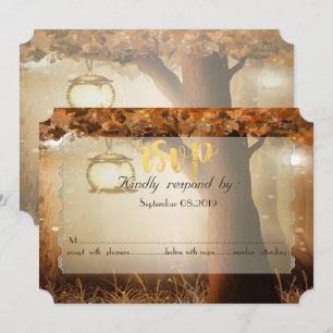 Vintage Rustic Baum RSVP Einladung