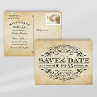 Vintage Rustic Black Flourish Parchment Wedding