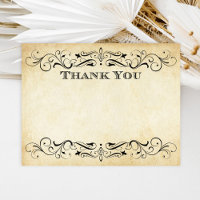 Vintage Rustic Black Flourish Parchment Wedding