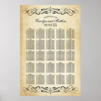 Vintage Rustic Black Flourish Parchment Wedding
