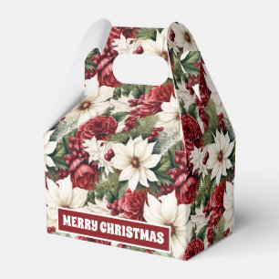 Vintage Rustic Christmas Blumen Blätter Muster Geschenkschachtel