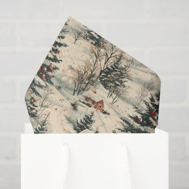 Vintage Rustic Christmas Holiday Seidenpapier (Geschenk Tasche)
