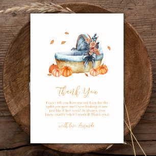Vintage Rustic Fall Pumpkin Crib Babydusche Dankeskarte