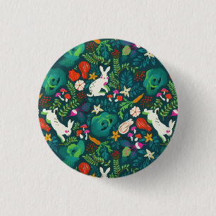 Vintage Rustic Greenery Hase Blumen Garten Button