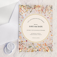 Vintage Rustic Herbst Beige Save-the-Date