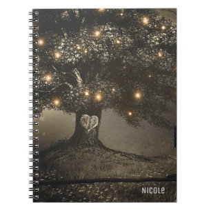 Vintage Rustic Tree & Nachtlichter Benutzerdefinie Notizblock