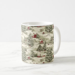 Vintage Rustic Weihnachten Land Winterlandschaft Kaffeetasse