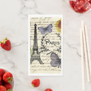 vintage rustikal französischer Eiffelturm Paris Pa Serviette