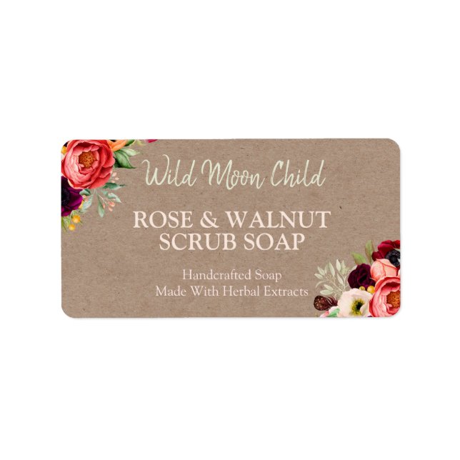 Vintage Rustikal-Kraft-Seifenkennzeichnungen Adressaufkleber (Vorne)