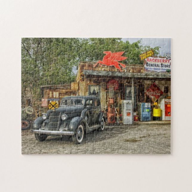 Vintage Rustikal-Landgasstation 1930 Puzzle (Horizontal)