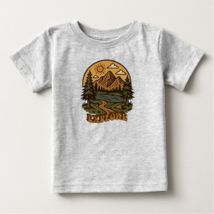 Vintage/rustikal outdoor-naturverbunden Erkundung  Baby T-shirt