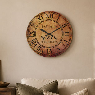Vintage Rustikal Shabby Chic Abgenutzt Antik Cool Große Wanduhr