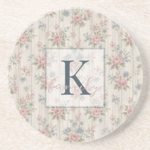 Vintage-Rustikal Shabby Chic Floral auf Holz Farmh Getränkeuntersetzer