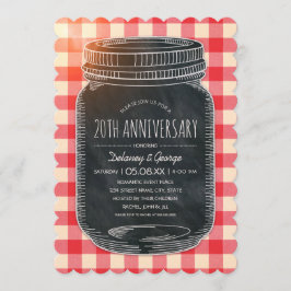 Vintage rustikale 20. Hochzeit Jahrestag Picnic Einladung
