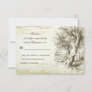 Vintage rustikale alte Papiersorten RSVP Karte