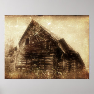 Vintage rustikale Barsche Sepia Land Textur Poster