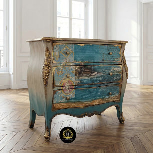 Vintage rustikale blaue Textur-Ozean-Decoupage Seidenpapier