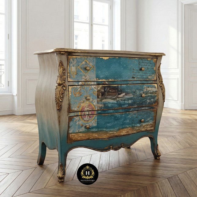 Vintage rustikale blaue Textur Ozean Dekoupage Seidenpapier (Von Creator hochgeladen)