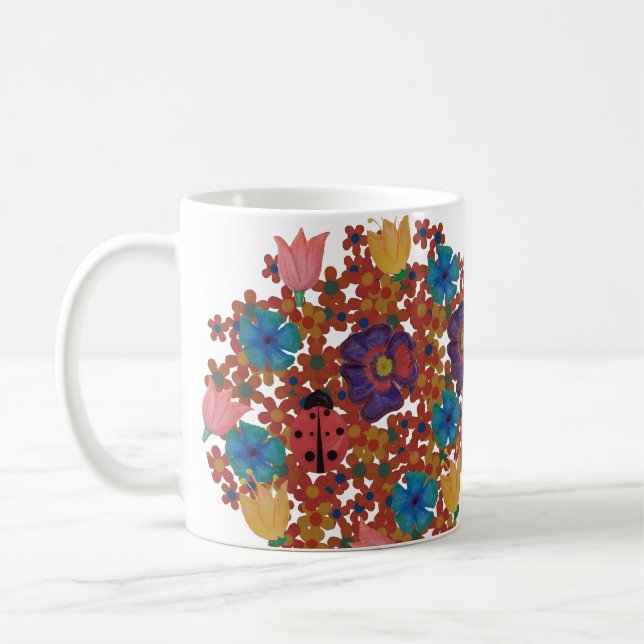 Vintage rustikale Blume Kaffeetasse (Links)