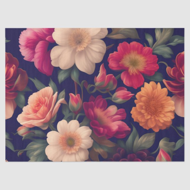 Vintage rustikale Blumentextur Seidenpapier (Vorderseite)