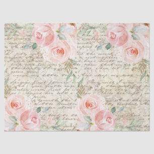 Vintage rustikale Blush-Rose Alte Buchstabentreue Seidenpapier