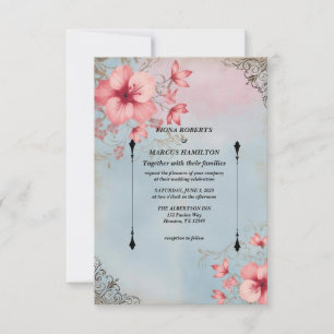 Vintage Rustikale Blütenkarte und elegante RSVP-Ka RSVP Karte
