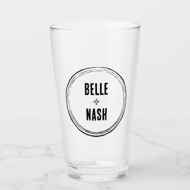 Vintage Rustikale Boho Wedding Glas (Vorderseite)