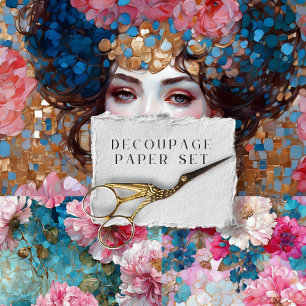 Vintage Rustikale botanische Blumenwerfer Geschenkpapier Set