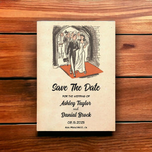 Vintage Rustikale Brautbräune - das Datum retten Einladung