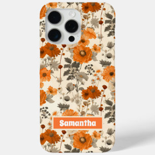 Vintage rustikale Burnt Orange Fall Blume Muster Case-Mate iPhone Hülle