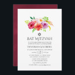 Vintage Rustikale Charm Bat Mitzvah Einladung<br><div class="desc">Vintage Blume flehen Mitzvah-Einladungen mit den Farbtönen Bordeaux-Marsala,  Rose und lila,  die so gestaltet sind,  dass sie schnell und einfach auf Ihre Veranstaltungsspezifikationen zugeschnitten sind.</div>
