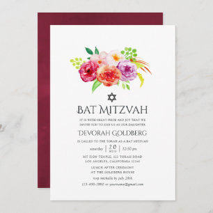 Vintage Rustikale Charm Bat Mitzvah Einladung