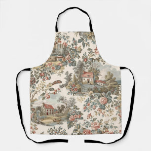 Vintage rustikale Farm French Toile Blumendesign Schürze