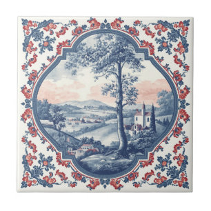 Vintage rustikale Farm French Toile Blumenmuster Fliese