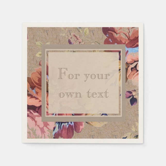 Vintage Rustikale Flora Serviette (Vorderseite)