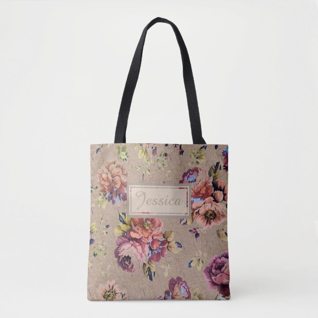 Vintage Rustikale Florale Personalisierung (Vorderseite)