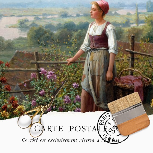 Vintage Rustikale Girl Dahlia Decoupage Seidenpapier (Von Creator hochgeladen)