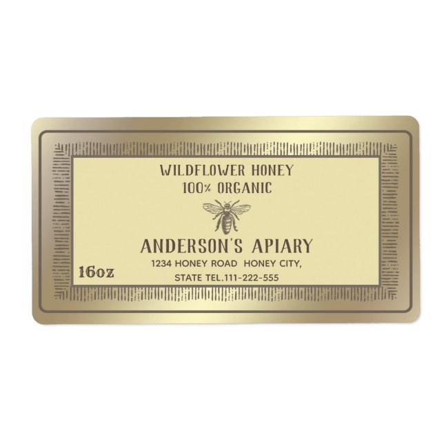 Vintage Rustikale Goldbiene (Vorne)